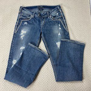 Silver Jeans Boot Cut W27/L31 Light Wash Distress